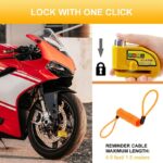 Disc Lock For Motorbike - Alarm Function With Vibration Alert, Aluminum Build, 1.5M Reminder Cable - Quick Locking, - Image 4