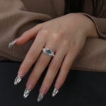 Small Design Blue Zircon High-class Exaggerated Ring