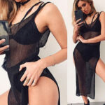 Summer Beach Wear Knitting Swimwear Mesh Beach Dress - Image 6