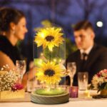 Mothers Day Gifts From Daughter Son, Eternal Sunflowers In Glass Dome With LED Lights & Gift Box, Unique Birthday Gifts For Women, Artificial Flowers Home Decor For Mum, Grandma, Wife - Sunflower Gift - Image 2