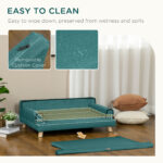PawHut Dog Sofa, With Wooden Legs, Water-Resistant Fabric, For Medium & Large Dogs - Green - Image 2