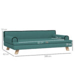 PawHut Dog Sofa, With Wooden Legs, Water-Resistant Fabric, For Medium & Large Dogs - Green - Image 3