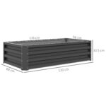 Rectangle Raised Garden Bed Box With Weatherized Steel Frame For Vegetables, Flowers, & Herbs, 120 Cm X 60 Cm X 30.5 Cm, Light Grey - Image 5