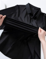 High-elasticity Mens Seamless Wrinkle-free Ice-silk Long-sleeve Shirt - Image 5