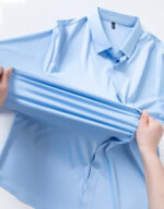 High-elasticity Mens Seamless Wrinkle-free Ice-silk Long-sleeve Shirt - Image 6