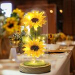 Mothers Day Gifts From Daughter Son, Eternal Sunflowers In Glass Dome With LED Lights & Gift Box, Unique Birthday Gifts For Women, Artificial Flowers Home Decor For Mum, Grandma, Wife - Sunflower Gift - Image 7