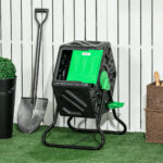 65L Garden Compost Bin, Single Chamber Rotating Composter, Compost Maker With 24 Ventilation Openings And Steel Legs - Image 2