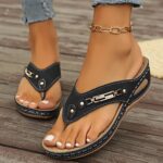 Womens Plus-Size Wedge Flip-Flops - Image 8