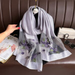 Elegant All-match Embroidered Summer Sunscreen Scarf - Image 10