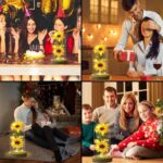 Mothers Day Gifts From Daughter Son, Eternal Sunflowers In Glass Dome With LED Lights & Gift Box, Unique Birthday Gifts For Women, Artificial Flowers Home Decor For Mum, Grandma, Wife - Sunflower Gift - Image 3
