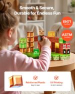 Magnetic Blocks, 100 PCS Magnet Blocks Set, Magnetic Building Cubes For Kids, STEM Montessori Sensory Toys For Christmas Birthday Gift, Construction Stacking Toy For Ages 3 And  Years Old Boys & Girls - Image 7