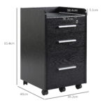 Three-Drawer Lockable Filing Cabinet - Black - Image 2
