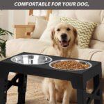 Large Dog Food Feeding Stand Station Stainless Steel Double Raised Bowls Feeding - Image 10