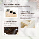 117cm X 100cm X 54cm 3 Tier Raised Garden Bed 6376L Fir Wood Elevated Planter Flower Box With 9 Grow Grids And Non-woven Fabric For Vegetables, Flower, Herb Outdoor Indoor Use - Image 5