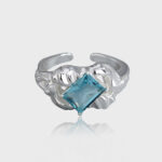 Small Design Blue Zircon High-class Exaggerated Ring - Image 3