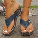 Womens Plus-Size Wedge Flip-Flops - Image 6