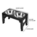 Large Dog Food Feeding Stand Station Stainless Steel Double Raised Bowls Feeding - Image 6