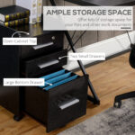 Three-Drawer Lockable Filing Cabinet - Black - Image 5