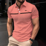 Men's Slim-Fit Printed Lapel Short-Sleeve Polo Shirt - Image 3