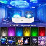 Kids Projector Night Light With Dual Projection  Ocean Waves & Animals 7 Themes, 360 Rotation, USB Powered Multi Colour Ceiling Projector For Bedroom
