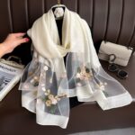 Elegant All-match Embroidered Summer Sunscreen Scarf - Image 2